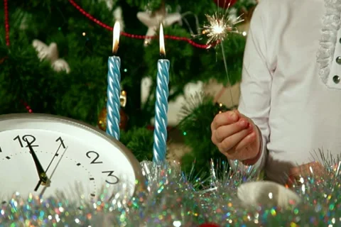 Christmas Sparklers Stock Footage