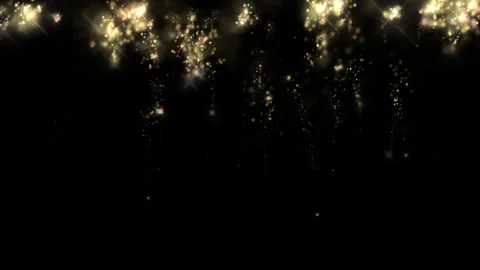 Christmas sparkles fall down on black background Stock Footage 292014355