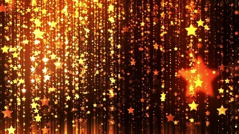 Christmas Sparkling Gold Stars Background Stock Footage