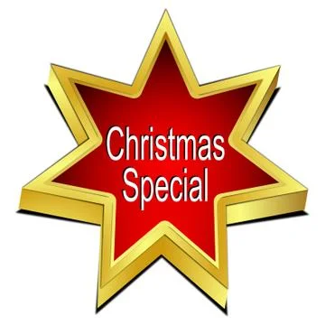 Christmas Special Star button – 3D illustration Stock Illustration