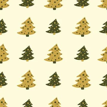 Christmas spruce trees seamless vector pattern イラスト素材