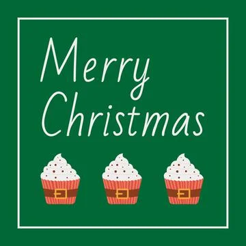Christmas square postcard. Trendy flat style. Vector design element. Stock Illustration
