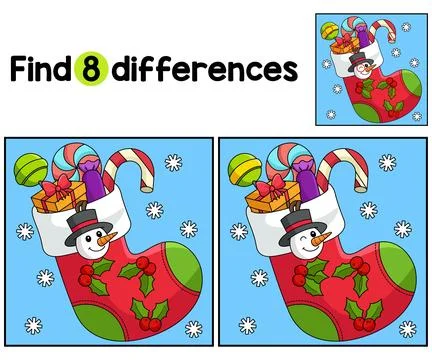 Christmas Stacking Find The Differences Stock Illustration