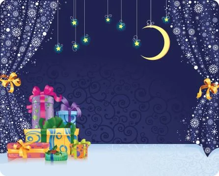 Christmas stage Stock Illustration