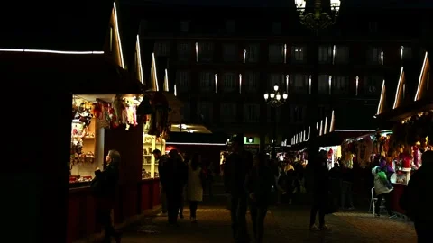 Christmas stall lights Stock Footage 222978932