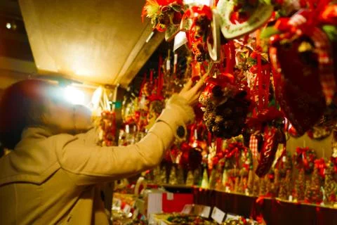 Christmas stalls image Stock Photos
