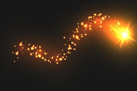 Christmas star in the form of a comet on a dark background. Stock Illustration