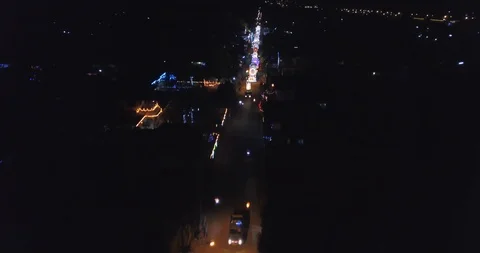 Christmas star lantern, Christmas star parade at Tharae, Sakon Nakhon, Thailand. Video stock 90702953