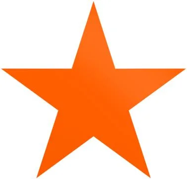 Christmas star orange - simple 5 point star - isolated on white Stock Illustration