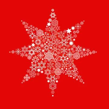 Christmas star on red Stock Illustration