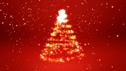 Christmas star with rotating christmas tree shape Stock Footage 70778059