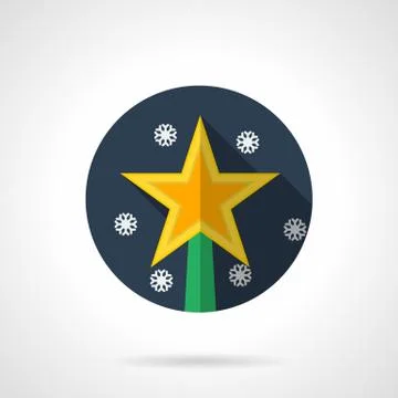 Christmas star round flat vector icon Stock Illustration