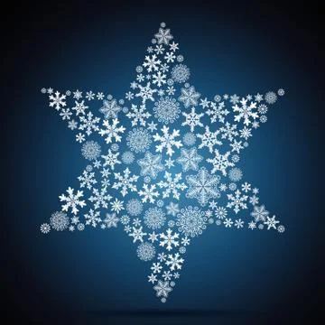 Christmas star, snowflake design background. Stock Illustration