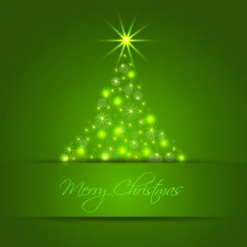 Christmas star tree with lights effect Stock Illustration