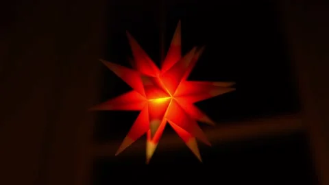 Christmas star in window at night Video stock 226817172