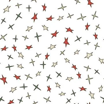 Christmas stars, seamless pattern Stock Illustration