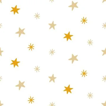 Christmas Stars Vector Seamless Pattern Background Stock Illustration