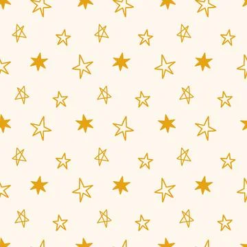 Christmas Stars Vector Seamless Pattern Background Stock Illustration