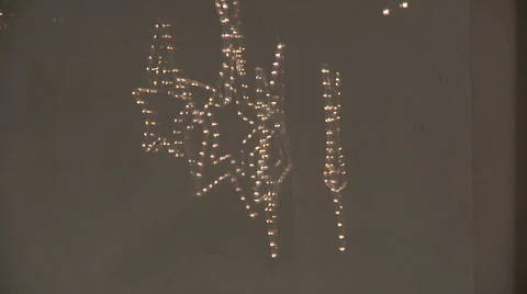 Christmas stars, window reflection. Stock Footage 35967301