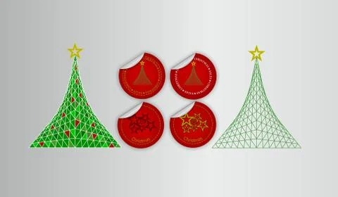 Christmas sticker set Ilustración de archivo