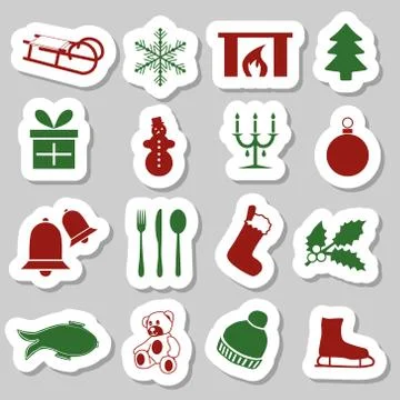 Christmas stickers Stock Illustration