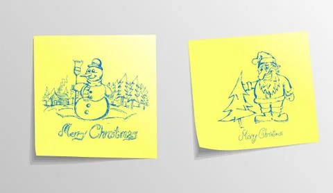 Christmas sticky note Stock Illustration