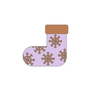 Christmas Stocking colored icon. Element of Christmas holiday colored icon Stock Illustration