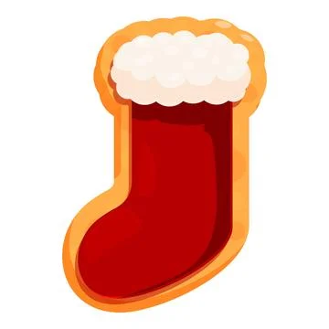 Christmas stocking cookie celebrating winter holidays festivities Stock Illustration