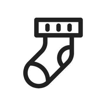 Christmas stocking icon design with white background. outline design style. vect Stock Illustration