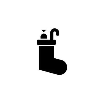 Christmas stocking icon flat design Stock Illustration