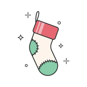 Christmas stocking icon Illustrazione stock