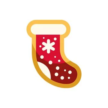 Christmas stocking icon representing winter holiday celebration Stock Illustration