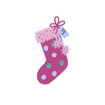 Christmas stocking isolated Illustrazione stock