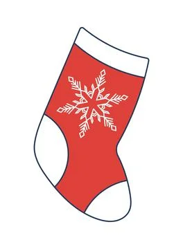Christmas stocking, knitted sock isolated Stock Illustration