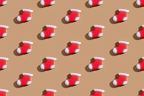 Christmas stocking pattern festive bakery Stock Illustration