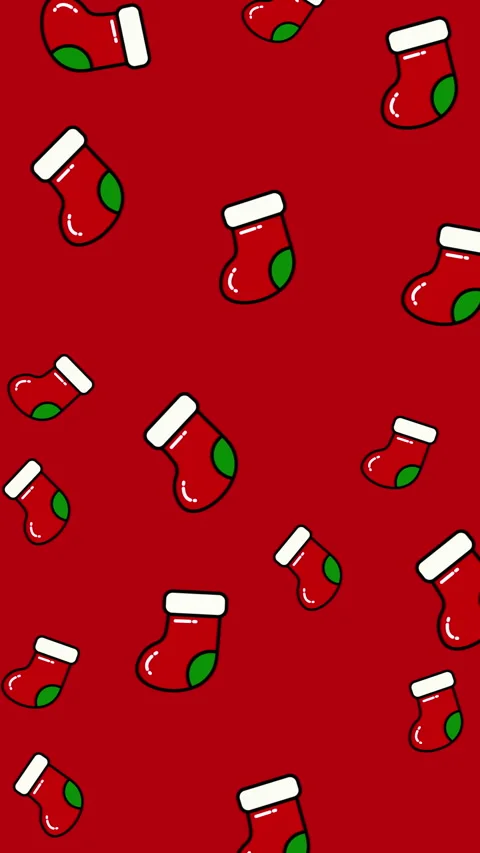 Christmas Stocking Pattern Red Background Festive Holiday Design. Stock Footage 325011040