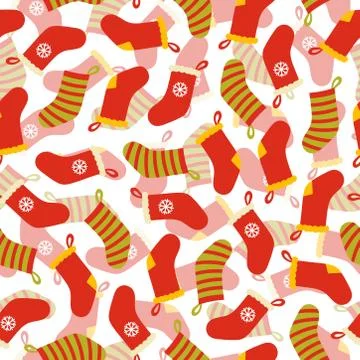 Christmas stocking seamless pattern Stock-Illustration