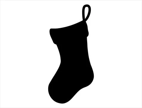Christmas stocking silhouette vector art Stock Illustration