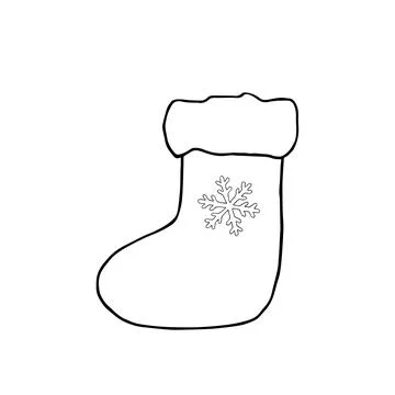 Christmas stocking with snowflake. vector image Stock Illustration