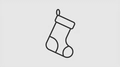 Christmas stocking ui icon line animation Stock Footage 320226487
