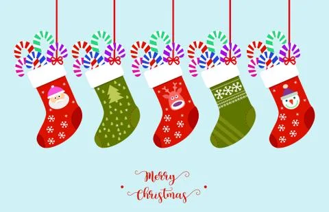 Christmas stockings vector Stock Illustration