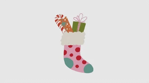 Christmas stoking transparent 4k Stock Footage 166829173