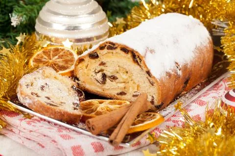Christmas stollen Stock Photos