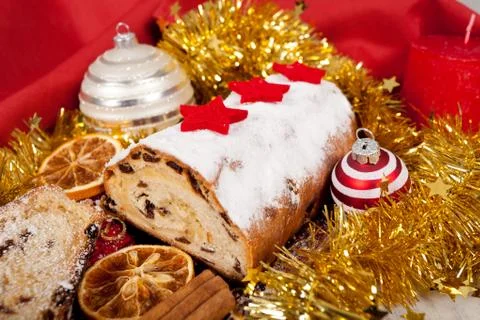 Christmas stollen Stock Photos