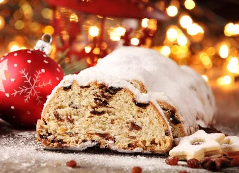 Christmas stollen Stock Photos