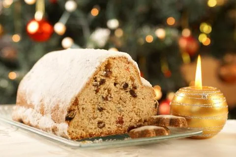 Christmas stollen Stock Photos