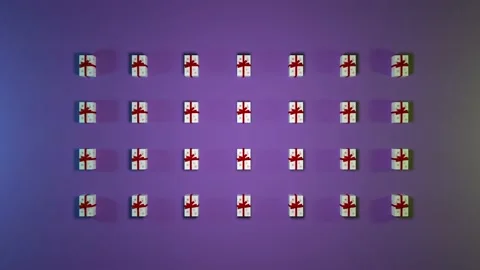 Christmas stop motion animation with grid box gift presents surprise holiday Stock Footage 217366569