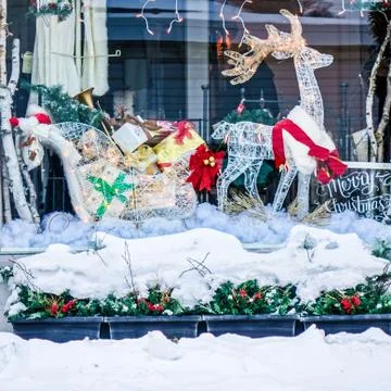 Christmas Store Window Display Foto stock