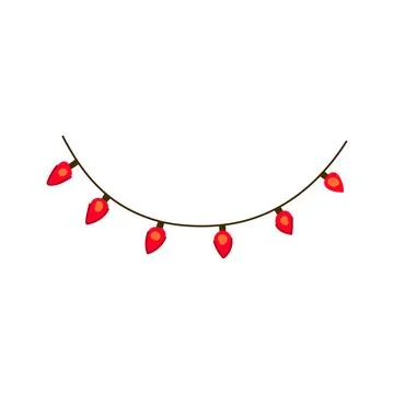 Christmas string light garland decorating holiday celebration design Illustrazione stock