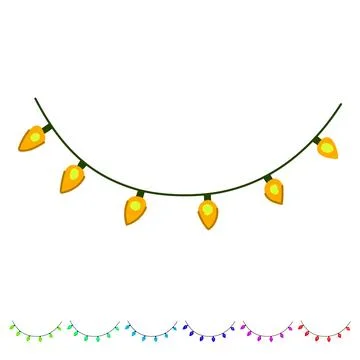 Christmas string light garland decorating holiday celebration design graphic Illustrazione stock